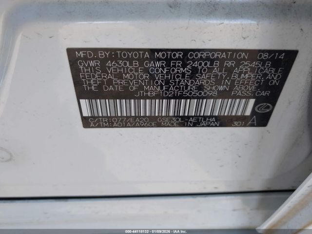 2015 LEXUS IS 250 JTHBF1D21F5050098 Photo 8