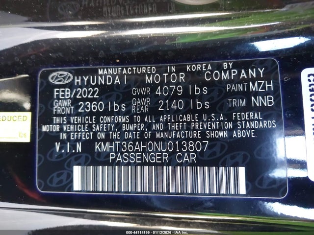 KMHT36AH0NU013807 Hyundai VELOSTER N