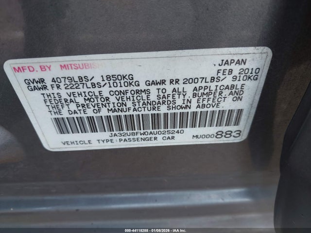 2010 MITSUBISHI LANCER JA32U8FW0AU025240 Photo 8