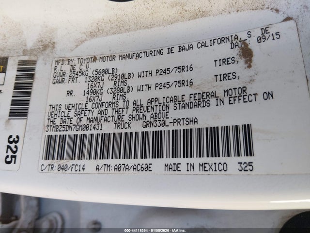 3TMBZ5DN7GM001431 Toyota Tacoma Sr5
