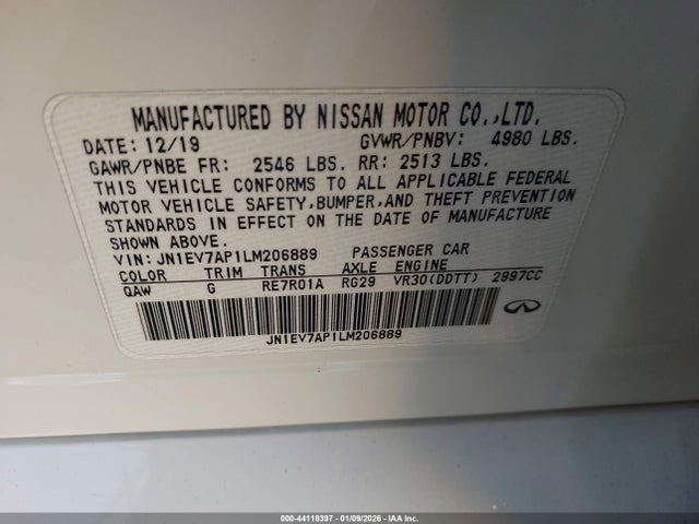 JN1EV7AP1LM206889 Infiniti Q50 LUXE