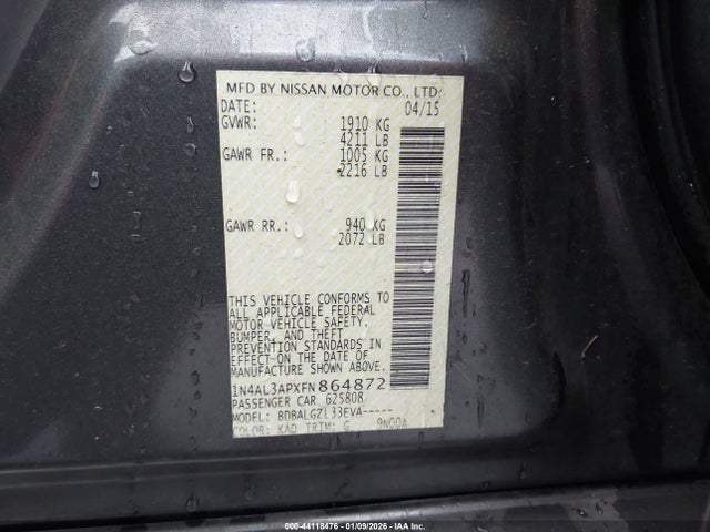 1N4AL3APXFN864872 Nissan Altima 2.5 S