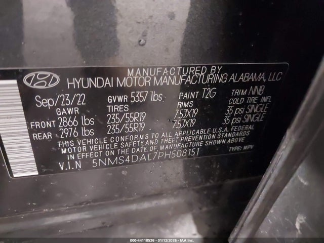 2023 HYUNDAI SANTA FE 5NMS4DAL7PH508151 Photo 8
