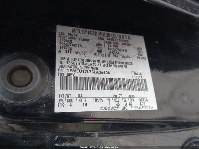 2003 FORD EXPEDITION 1FMEU17L73LA36606 Photo 8