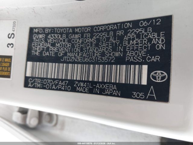 2012 TOYOTA PRIUS V JTDZN3EU6C3153572 Photo 8
