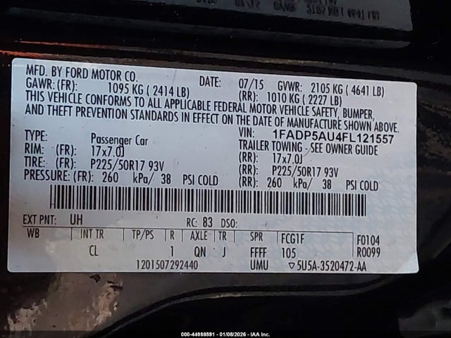 1FADP5AU4FL121557 Ford C-max Hybrid Se