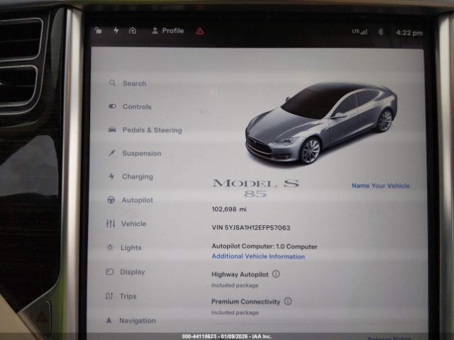 2014 TESLA MODEL S 5YJSA1H12EFP57063 Photo 6