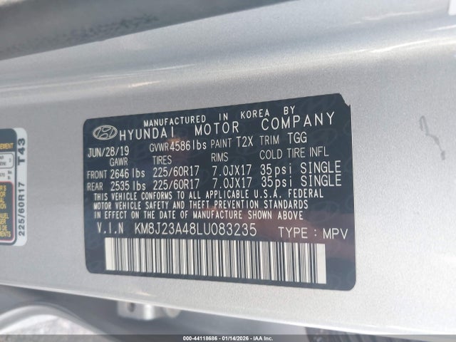 Hyundai TUCSON SE 2020 KM8J23A48LU083235 Image 9