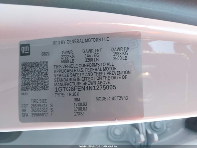 1GTG6FEN4N1275005 GMC Canyon 4wd Long Box At4 - Leather