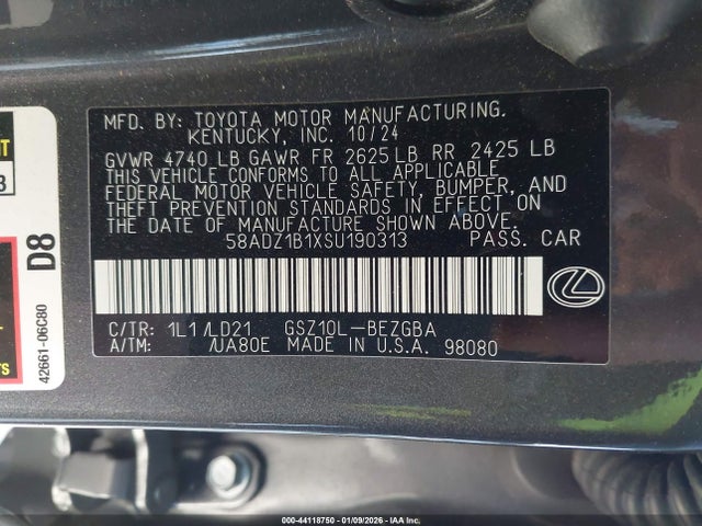 Lexus ES 350 2025 58ADZ1B1XSU190313 Image 9