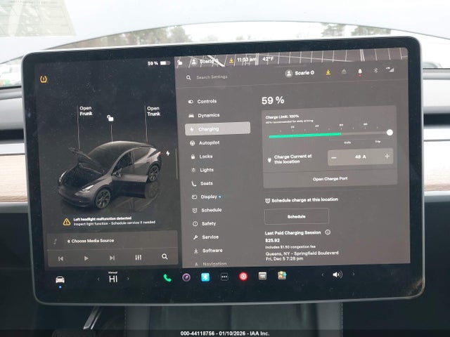 44118756 :رقم المزاد ، 7SAYGDED8SA375060 vin ، 2025 Tesla Model Y Long Range Dual Motor Rear-wheel Drive مزاد بيع