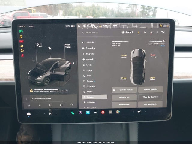 44118756 :رقم المزاد ، 7SAYGDED8SA375060 vin ، 2025 Tesla Model Y Long Range Dual Motor Rear-wheel Drive مزاد بيع