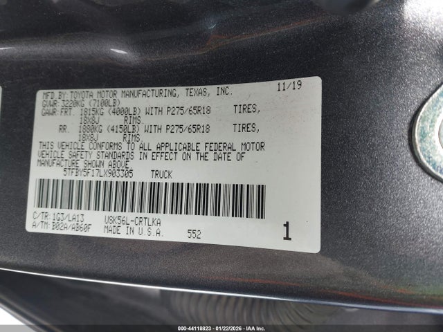 5TFBY5F17LX903305 Toyota Tundra 4wd Limited