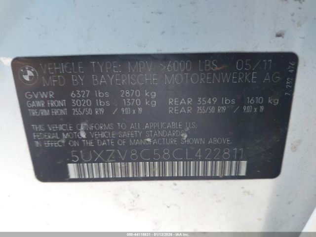 2012 BMW X5 5UXZV8C58CL422811 Photo 8