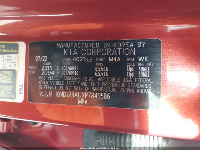 KNDJ23AUXP7849586 KIA SOUL S
