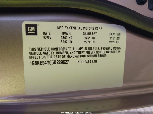 2005 CADILLAC DEVILLE 1G6KE54Y05U229627 Photo 8