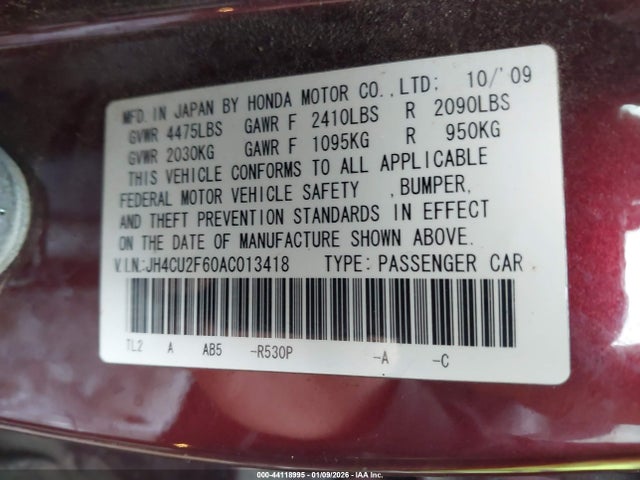 2010 ACURA TSX JH4CU2F60AC013418 Photo 8