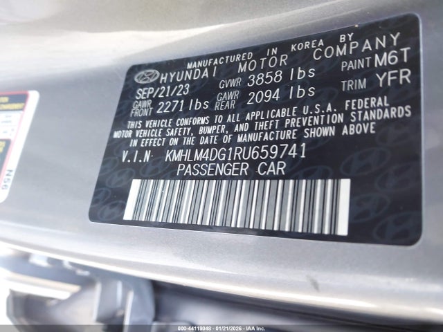 Aukcja sprzedaży 2024 Hyundai Elantra Sel, vin: KMHLM4DG1RU659741, numer aukcji: 44119048