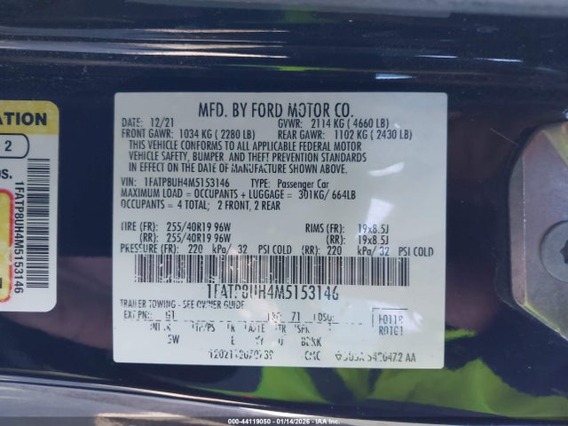 2021 FORD MUSTANG 1FATP8UH4M5153146 Photo 8