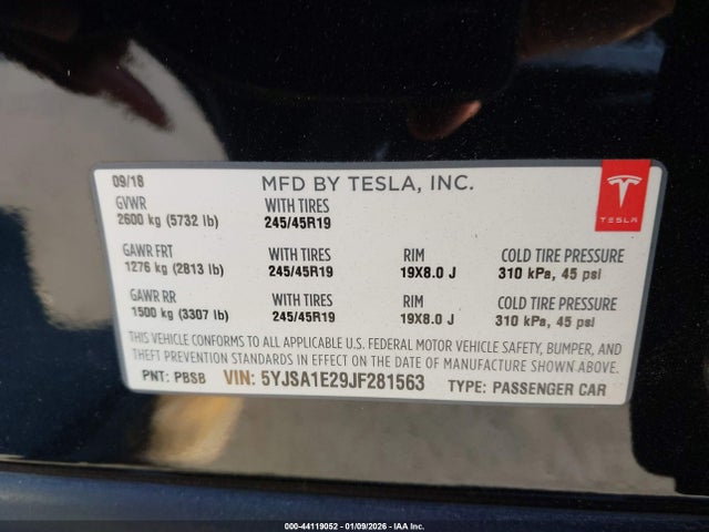 2018 TESLA MODEL S 5YJSA1E29JF281563 Photo 8