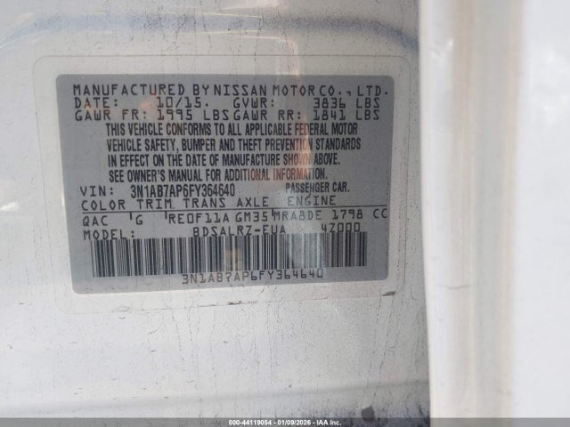 3N1AB7AP6FY364640 Nissan SENTRA SR