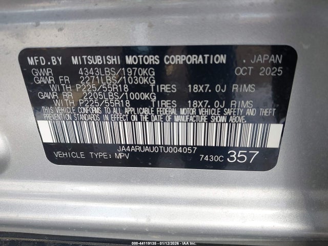 2026 MITSUBISHI OUTLANDER SPORT JA4ARUAU0TU004057 Photo 8