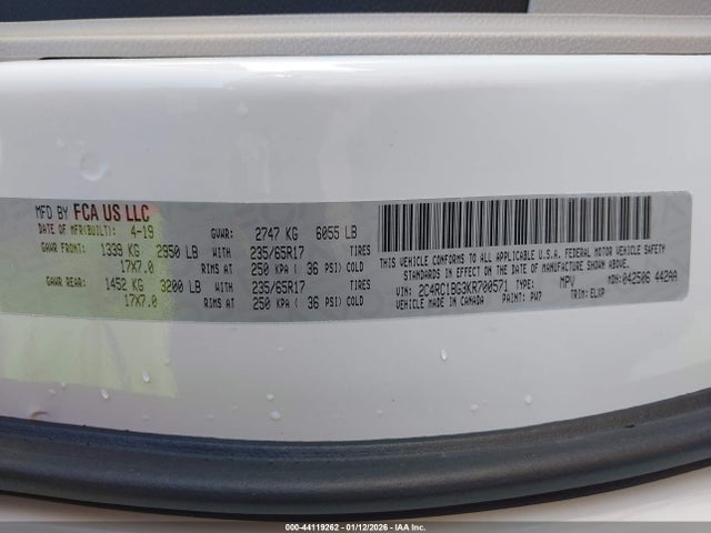 2019 CHRYSLER PACIFICA 2C4RC1BG3KR700571 Photo 8