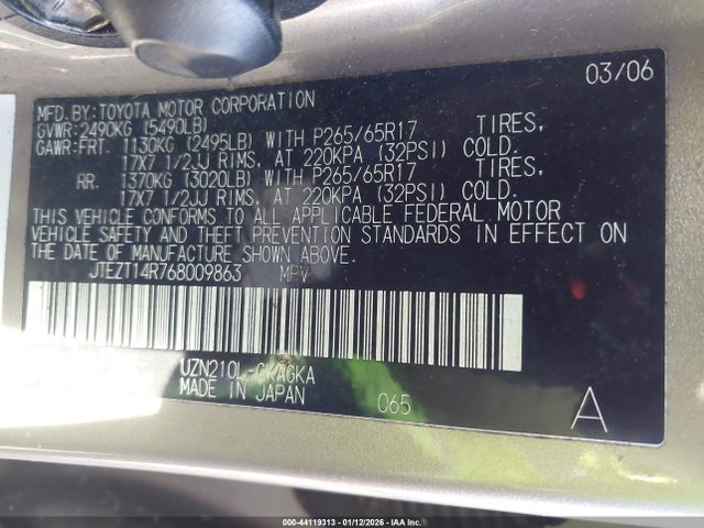 2006 TOYOTA 4RUNNER JTEZT14R768009863 Photo 8