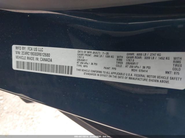 2025 CHRYSLER PACIFICA 2C4RC1BG6SR612680 Photo 8