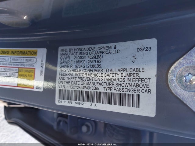 1HGCY2F54PA013585 Honda Accord Hybrid Sport