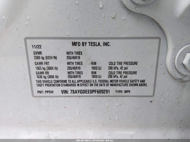 2023 TESLA MODEL Y 7SAYGDEE0PF609291 Photo 8
