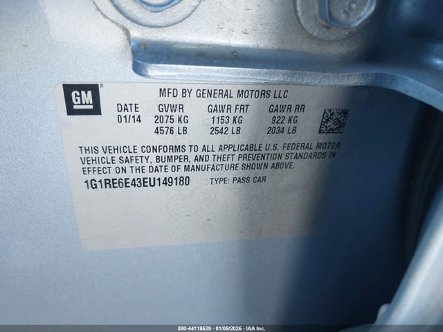 1G1RE6E43EU149180 Chevrolet Volt