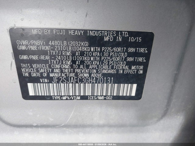 JF2SJAFC3GH470131 Subaru Forester 2.5i Premium