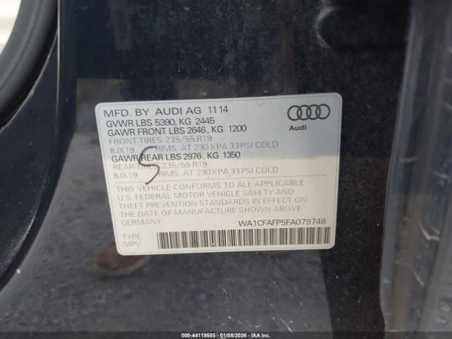 2015 AUDI Q5 WA1CFAFP5FA079748 Photo 8