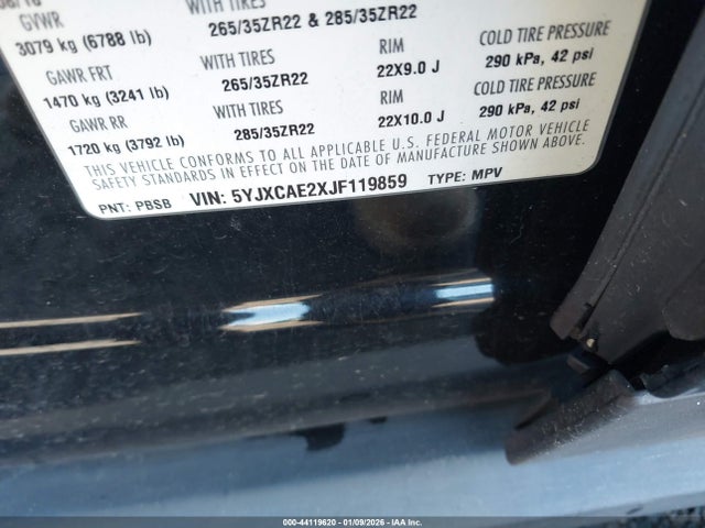 2018 TESLA MODEL X 5YJXCAE2XJF119859 Photo 8