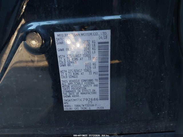 Nissan ROGUE SV 2018 5N1AT2MT7JC792686 Image 9