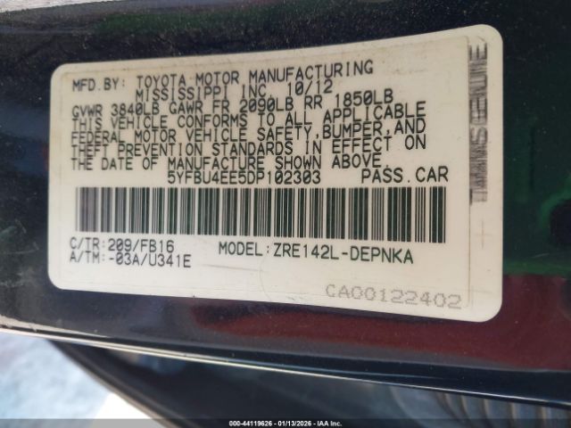 2013 TOYOTA COROLLA 5YFBU4EE5DP102303 Photo 8