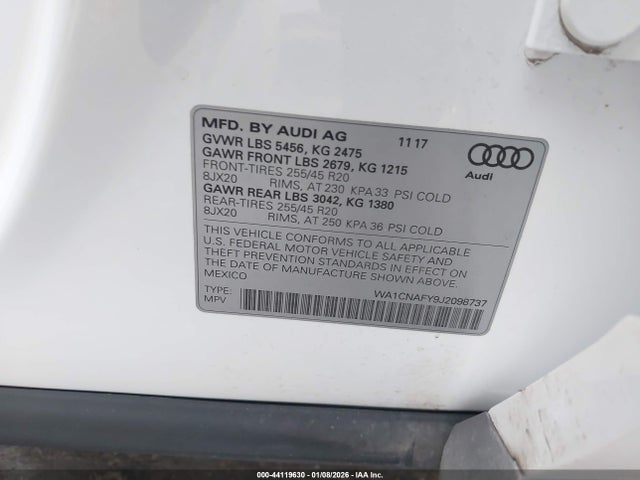 2018 AUDI Q5 WA1CNAFY9J2098737 Photo 8