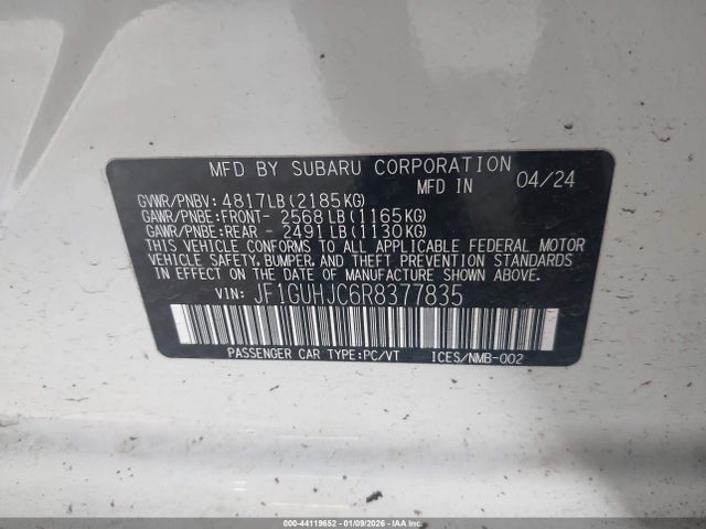 JF1GUHJC6R8377835 Subaru Impreza Rs 5-door