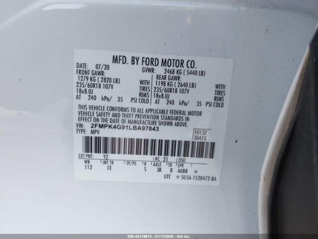 2020 FORD EDGE 2FMPK4G91LBA97843 Photo 8