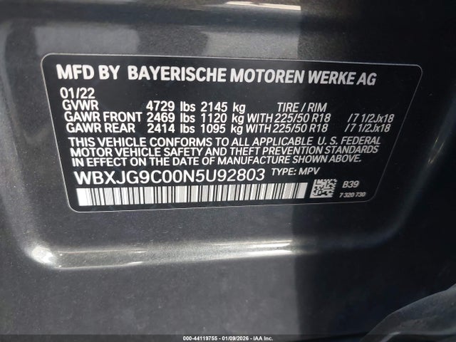 2022 BMW X1 WBXJG9C00N5U92803 Photo 8