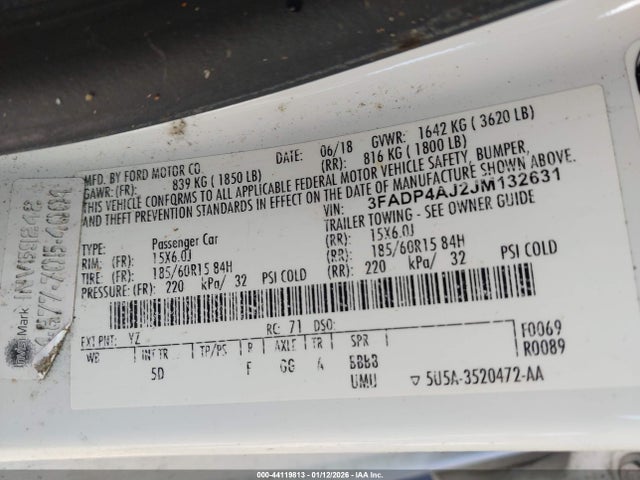 Ford FIESTA S 2018 3FADP4AJ2JM132631 Image 9