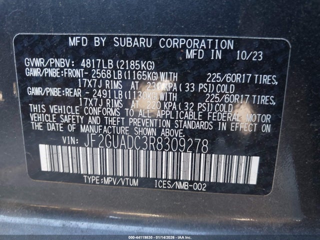 Subaru Crosstrek Premium 2024 JF2GUADC3R8309278 Image 9