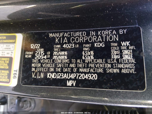 Aukcja sprzedaży 2023 Kia Soul Lx, vin: KNDJ23AU4P7204920, numer aukcji: 44119838