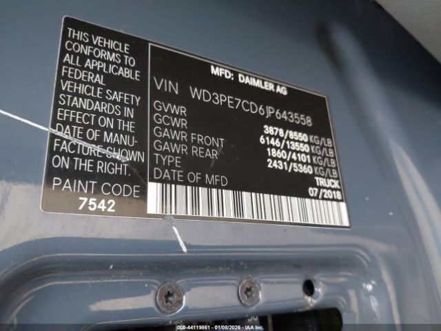 2018 MERCEDES-BENZ SPRINTER 2500 WD3PE7CD6JP643558 Photo 8