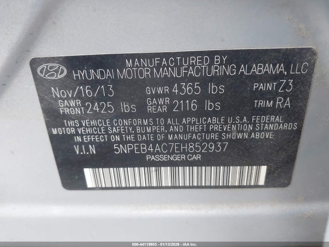 Hyundai SONATA GLS 2014 5NPEB4AC7EH852937 Image 9