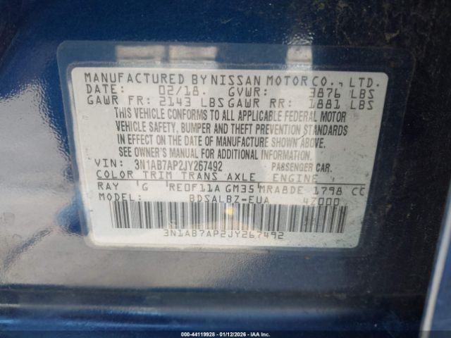 2018 NISSAN SENTRA 3N1AB7AP2JY267492 Photo 8