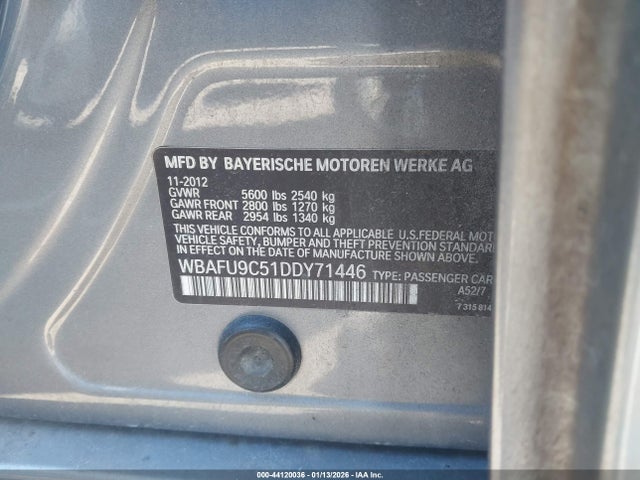 2013 BMW 550I WBAFU9C51DDY71446 Photo 8