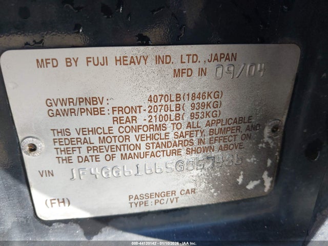 2005 SAAB 9-2X JF4GG61665G057486 Photo 8