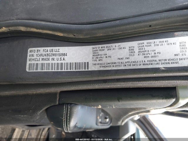 2021 JEEP GRAND CHEROKEE L 1C4RJKBG2M8150984 Photo 8